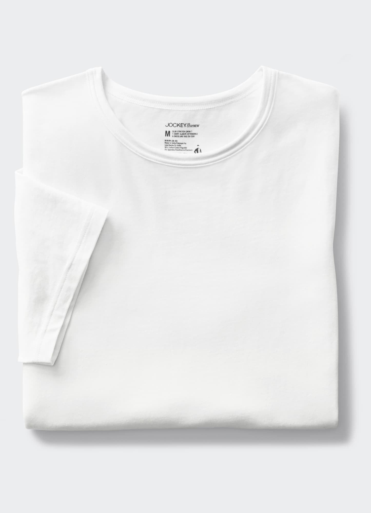 Laydown of Cotton Stretch Crew Neck T-shirt
