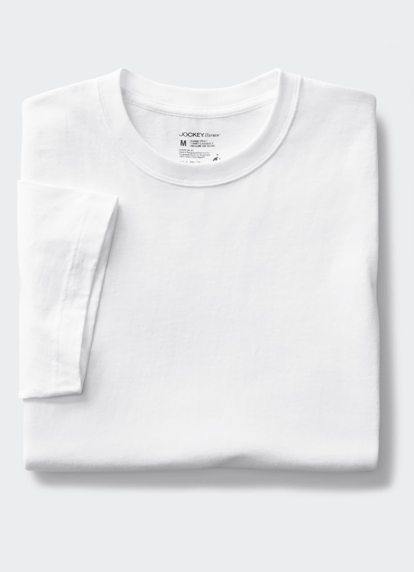 Jockey white round neck t shirt new arrivals