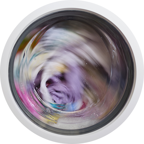 clothes spinning in a washing machine