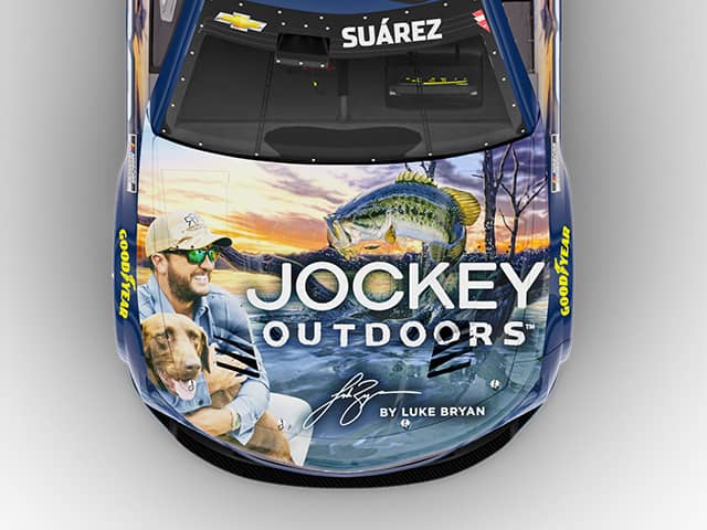 Big-time catch: Jockey reels in collaborators for ‘striking’ Jockey Outdoors™ Collection by Luke Bryan NASCAR paint scheme