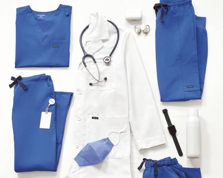 Scrubs apparel laid out