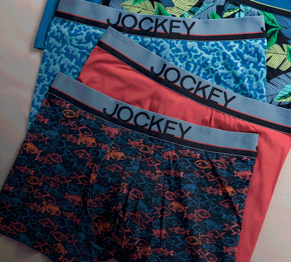 underwear laid out in fun summer patterns