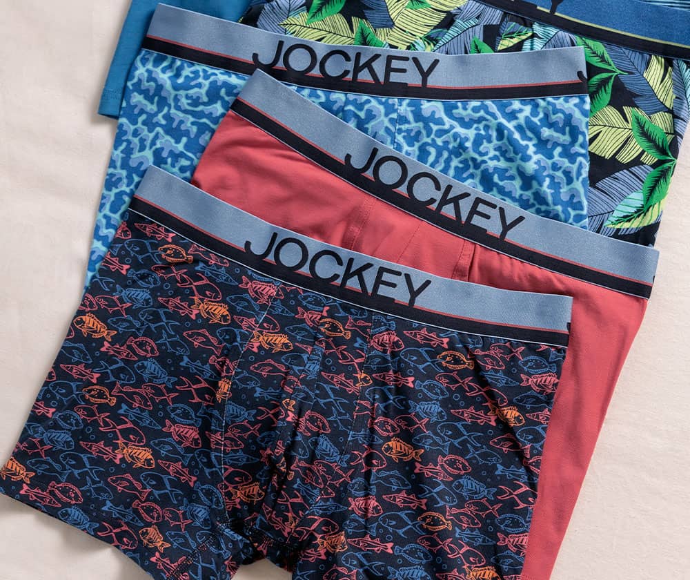 underwear laid out in fun summer patterns