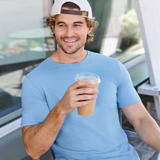 Man in green tshirt outside