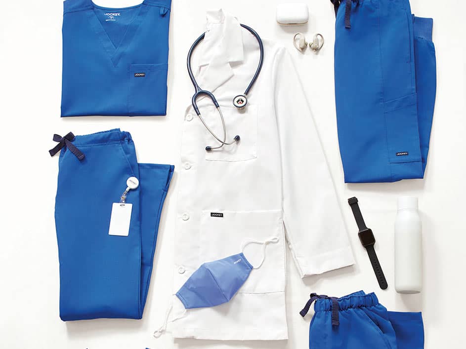 Scrubs apparel laid out