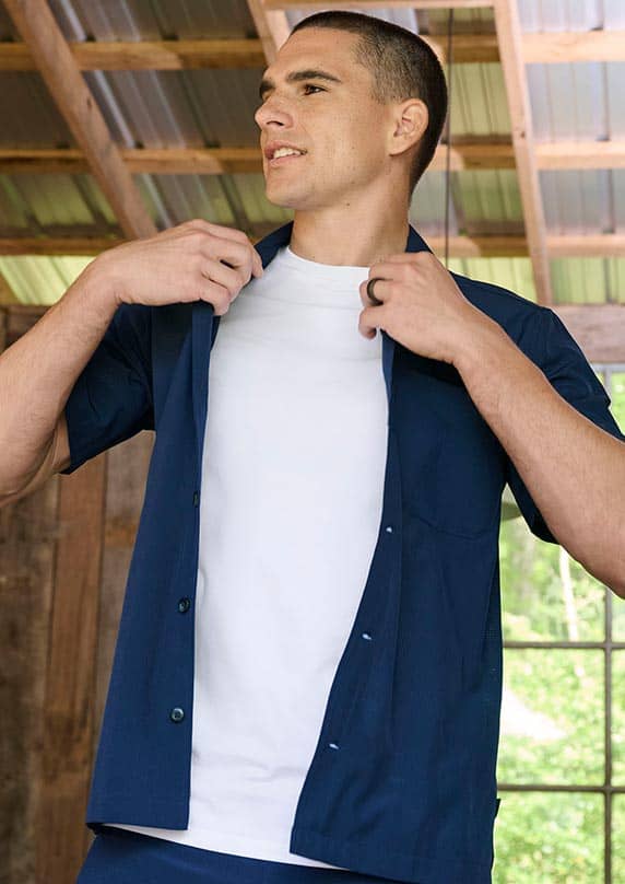 Man wearing Sweat Protect Crew Neck Undershirt