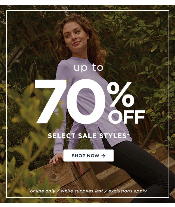 up to 70% off select sale styles / shop now