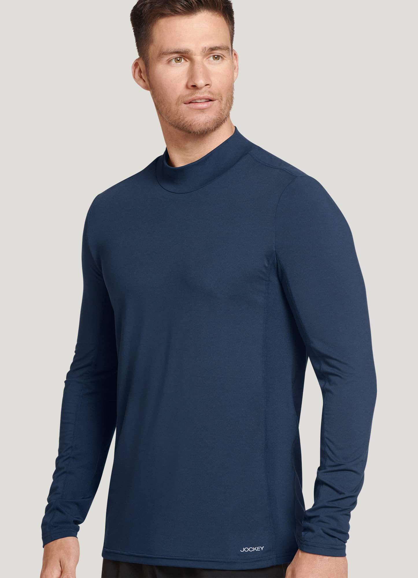 Men's Fitted Cold Mock Long Sleeve Athletic Top - All In Motion