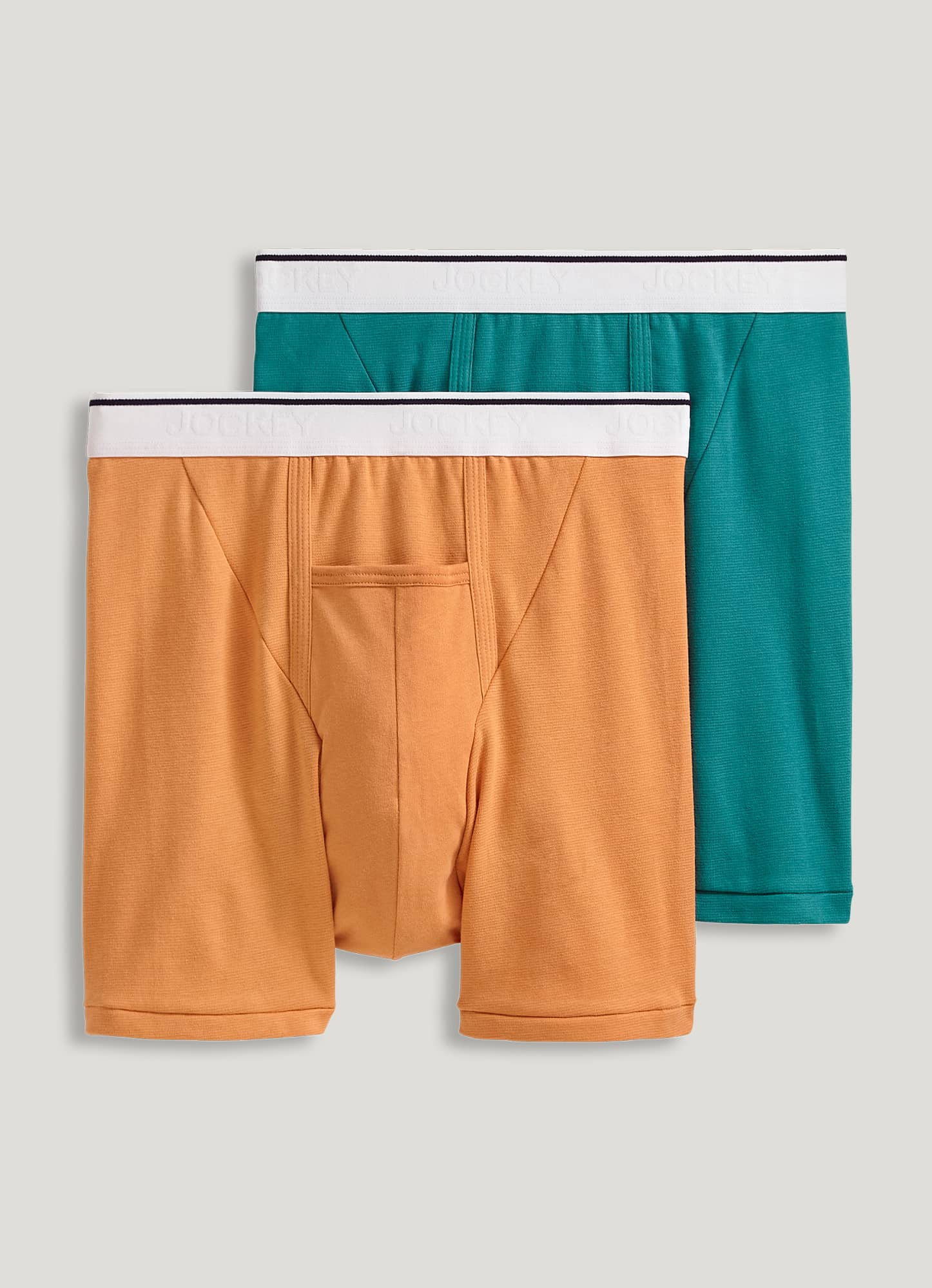 Stay and Fit Pack of 2 men's blue- orange stretch cotton boxers