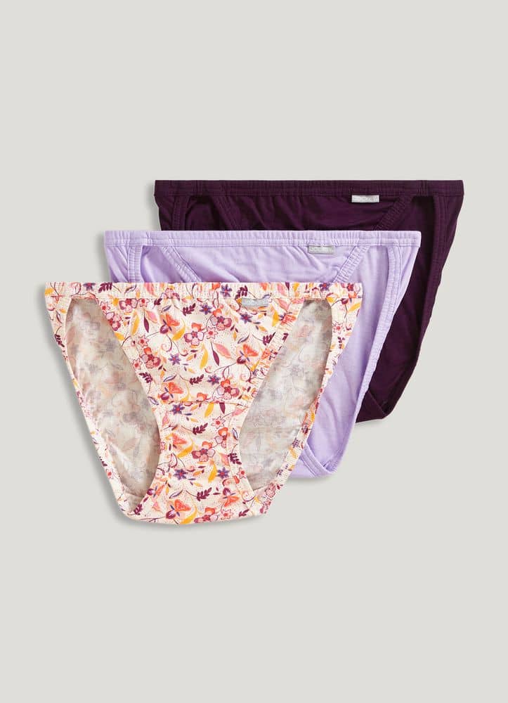 Jockey Women's Underwear Elance Bikini - 3 Pack, Digital Lavender