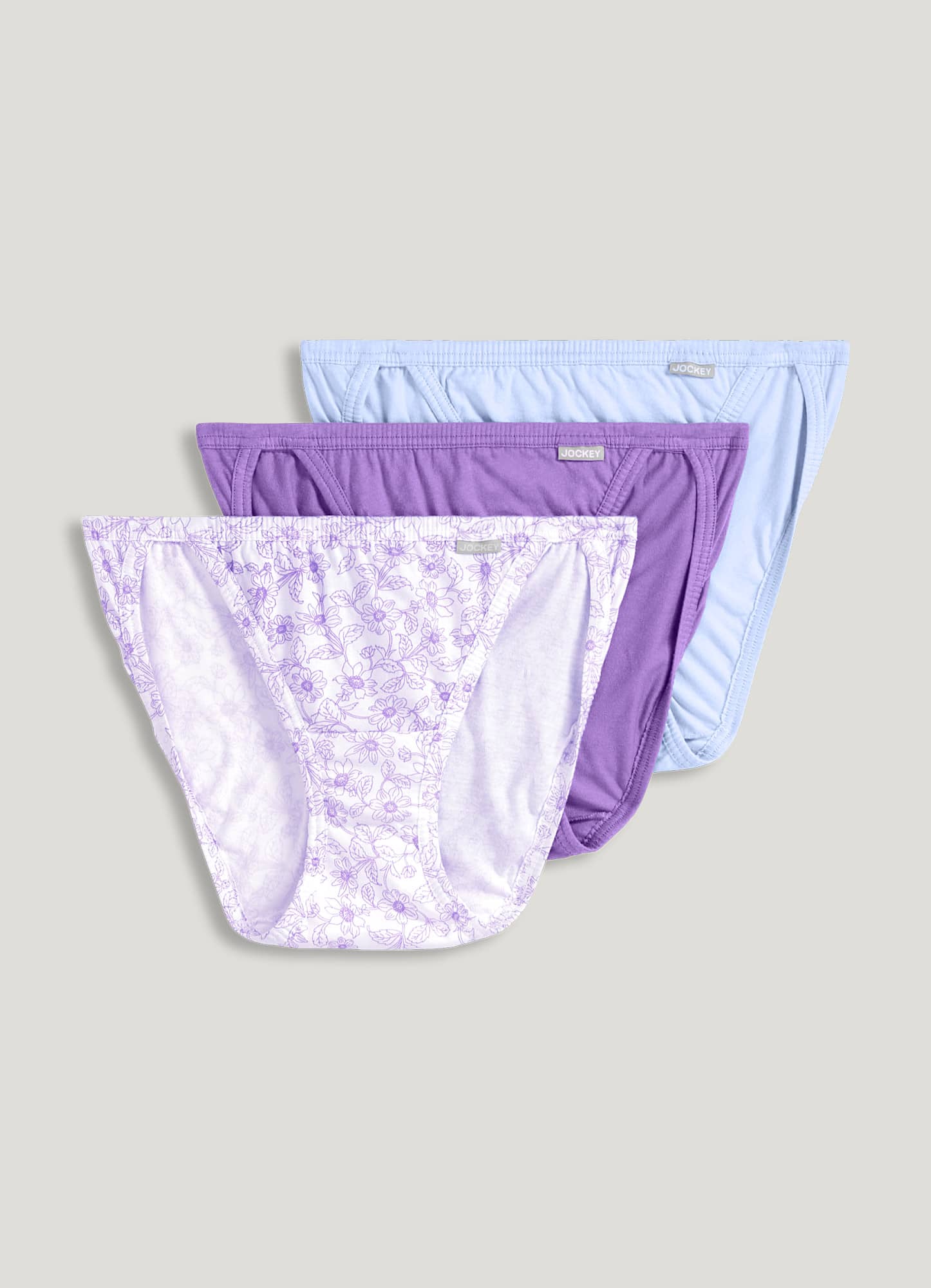 Jockey Women's Underwear Elance String Bikini - 3 Pack, Blue  Stardust/Boardwalk Stripe/Marina Blue, 4 at  Women's Clothing store