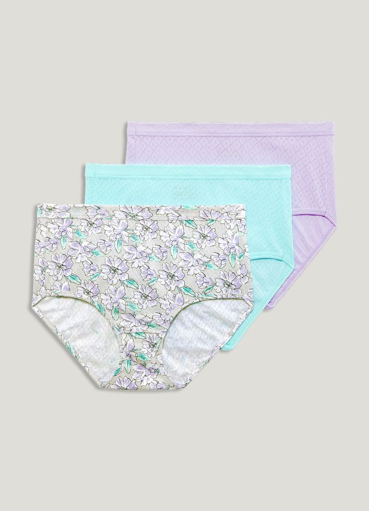 Jockey Women's Sz 7 Underwear Elance Breathe Cotton Briefs 3 Pack ...