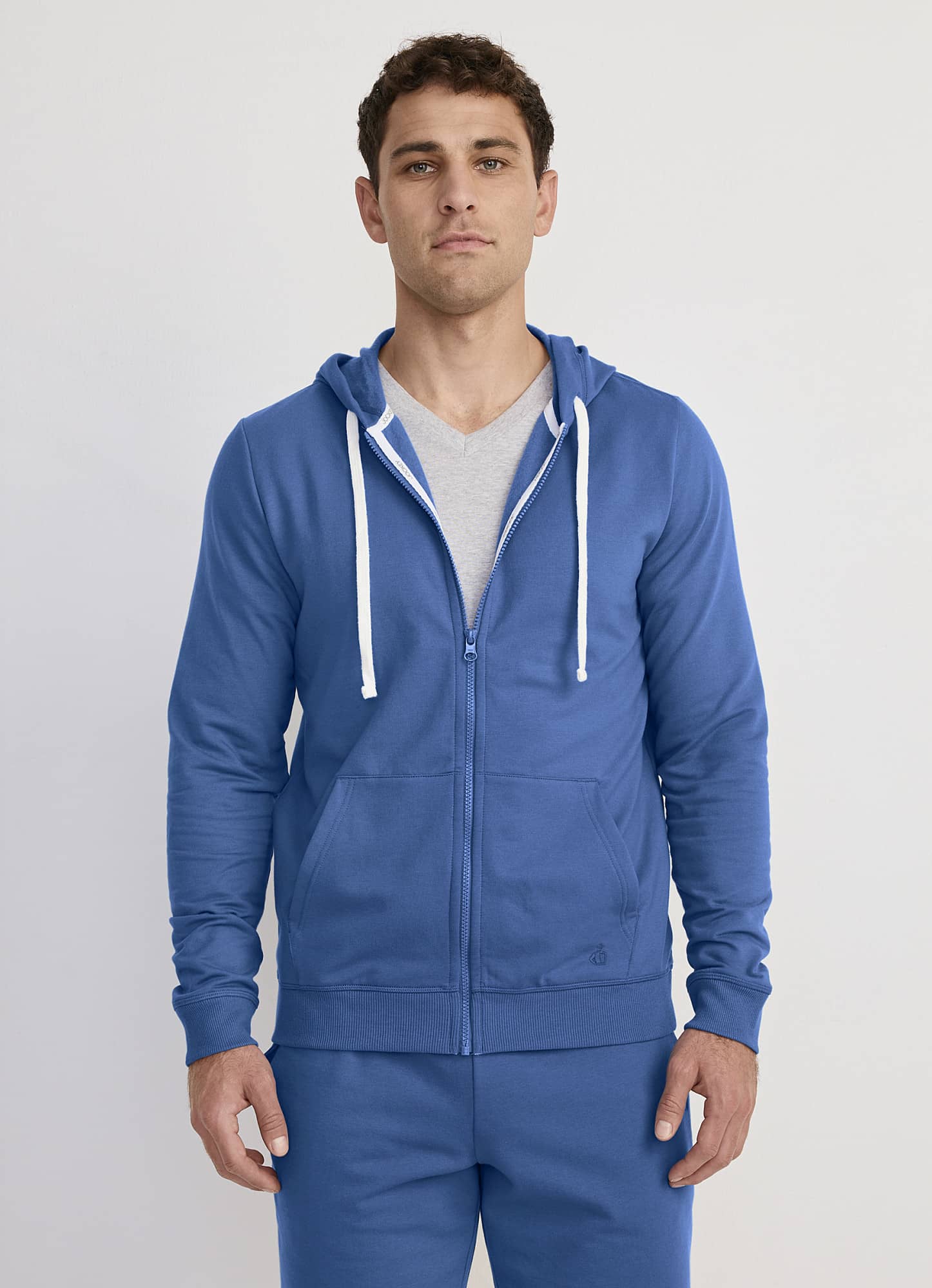 Cotton Blend Fleece Full Zip Hoodie
