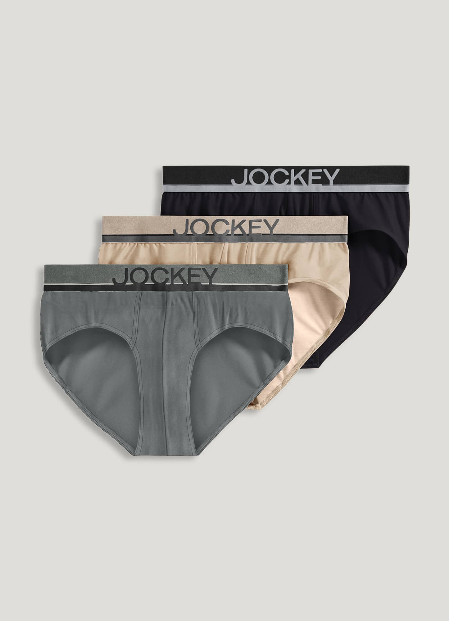 Jockey Women's Classic Brief - 3 Pack 6 Grey Heather/Simple Stripe/Black