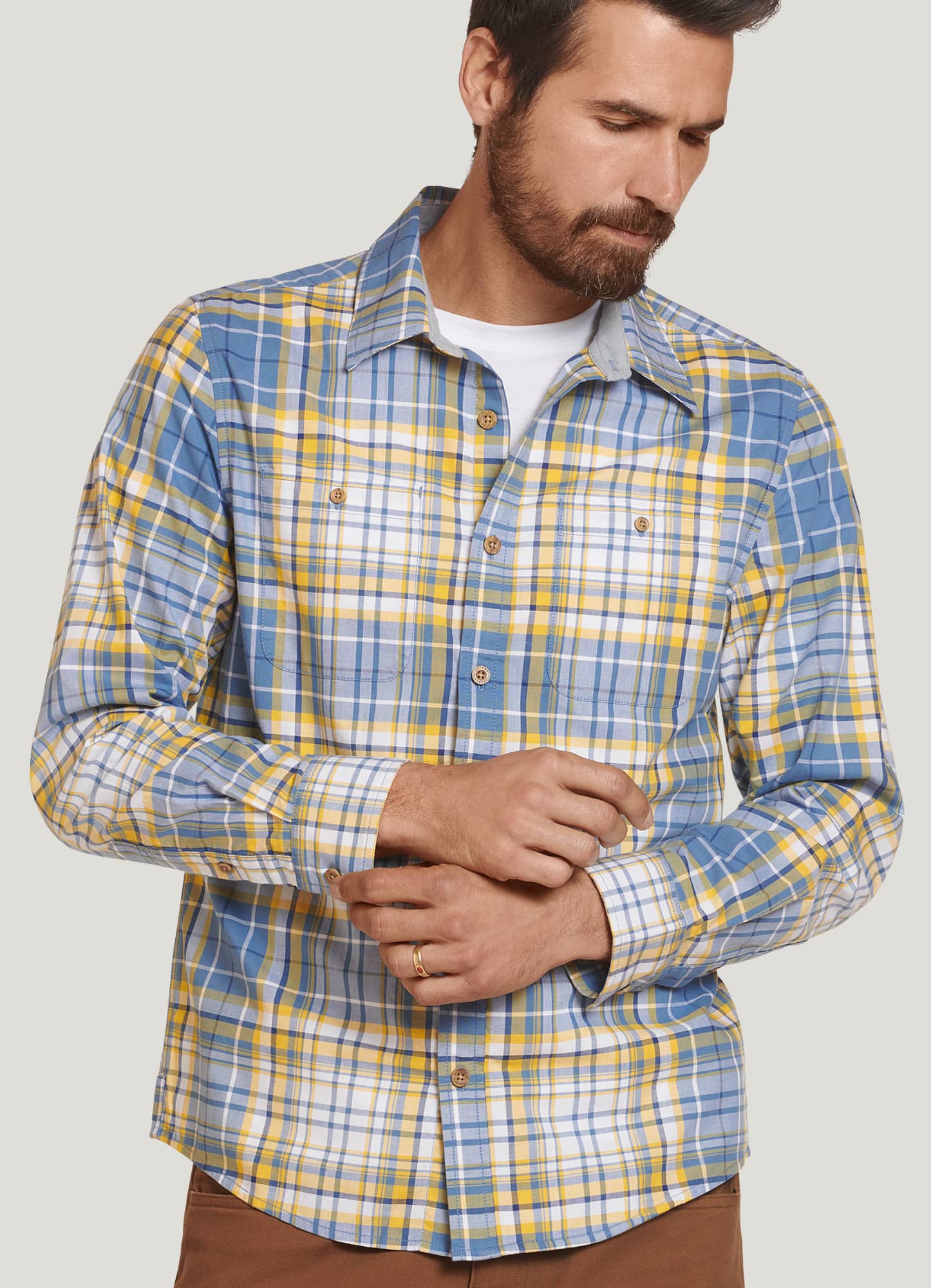 Jockey Outdoors™ Long Sleeve Woven Button-Up Shirt