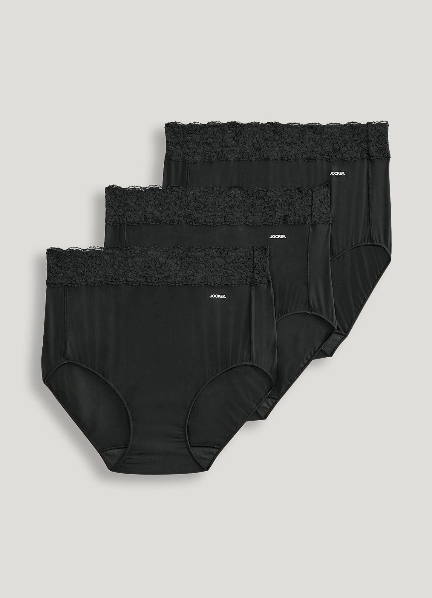 Jockey Women's Underwear No Panty Line Promise Tactel Brief - 3 Pack (6 MD,  Black/black/black) : : Clothing, Shoes & Accessories