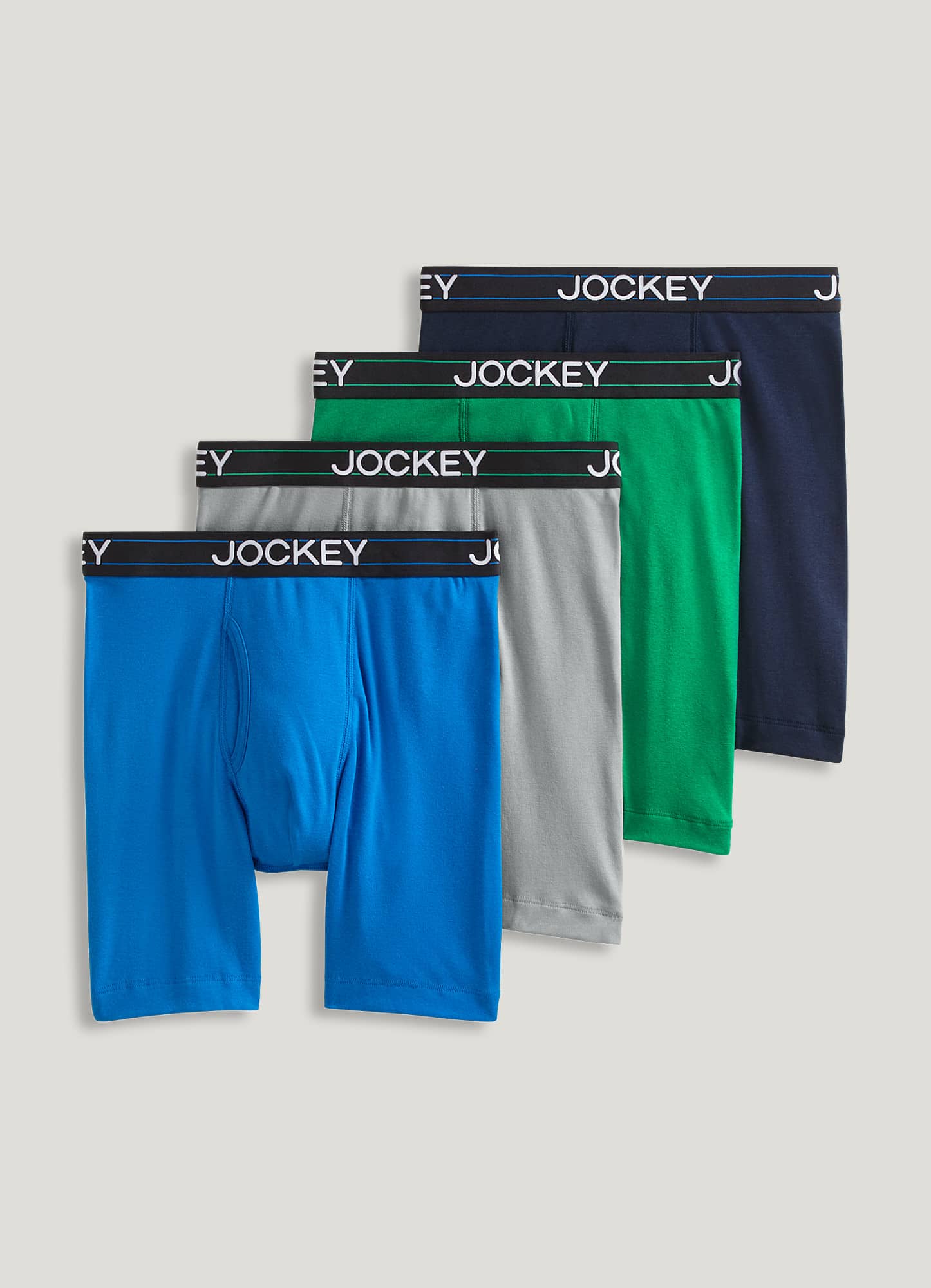 Jockey Life Men's 24/7 Comfort Blend Long Leg Boxer Brief, 3 Pack