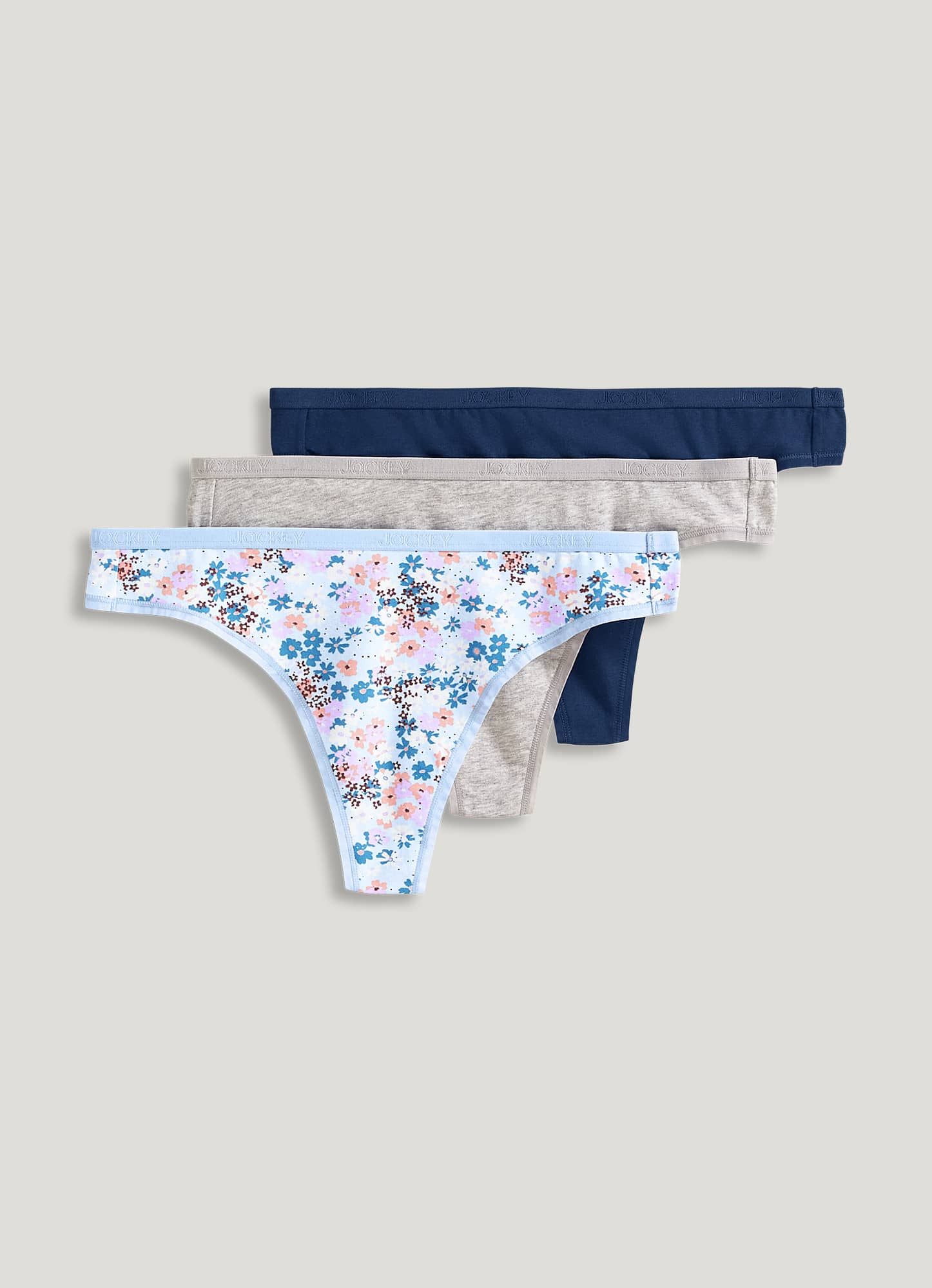 Jockey Organic Cotton Stretch Logo Thong - 3 Pack