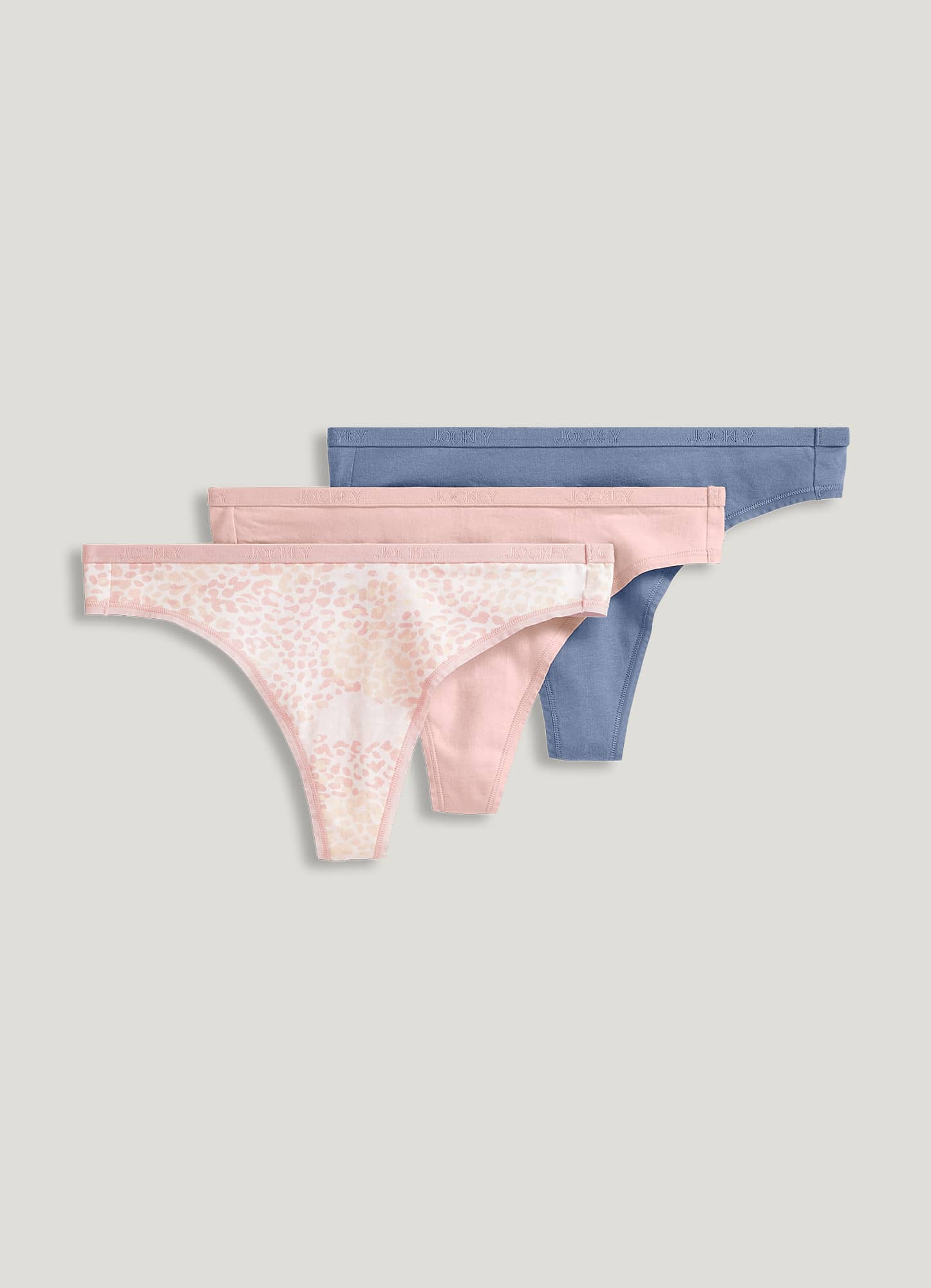 Jockey® Essentials Women's Cotton Stretch Thong Panties, 3 Pack