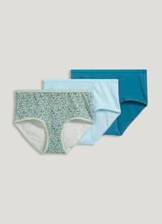 Jockey Women's Underwear Classic Brief - 6 Pack, White/Watercolor  Stripe/Blue Stardust/Marina Blue/White/Blue Stardust, 5 at  Women's  Clothing store