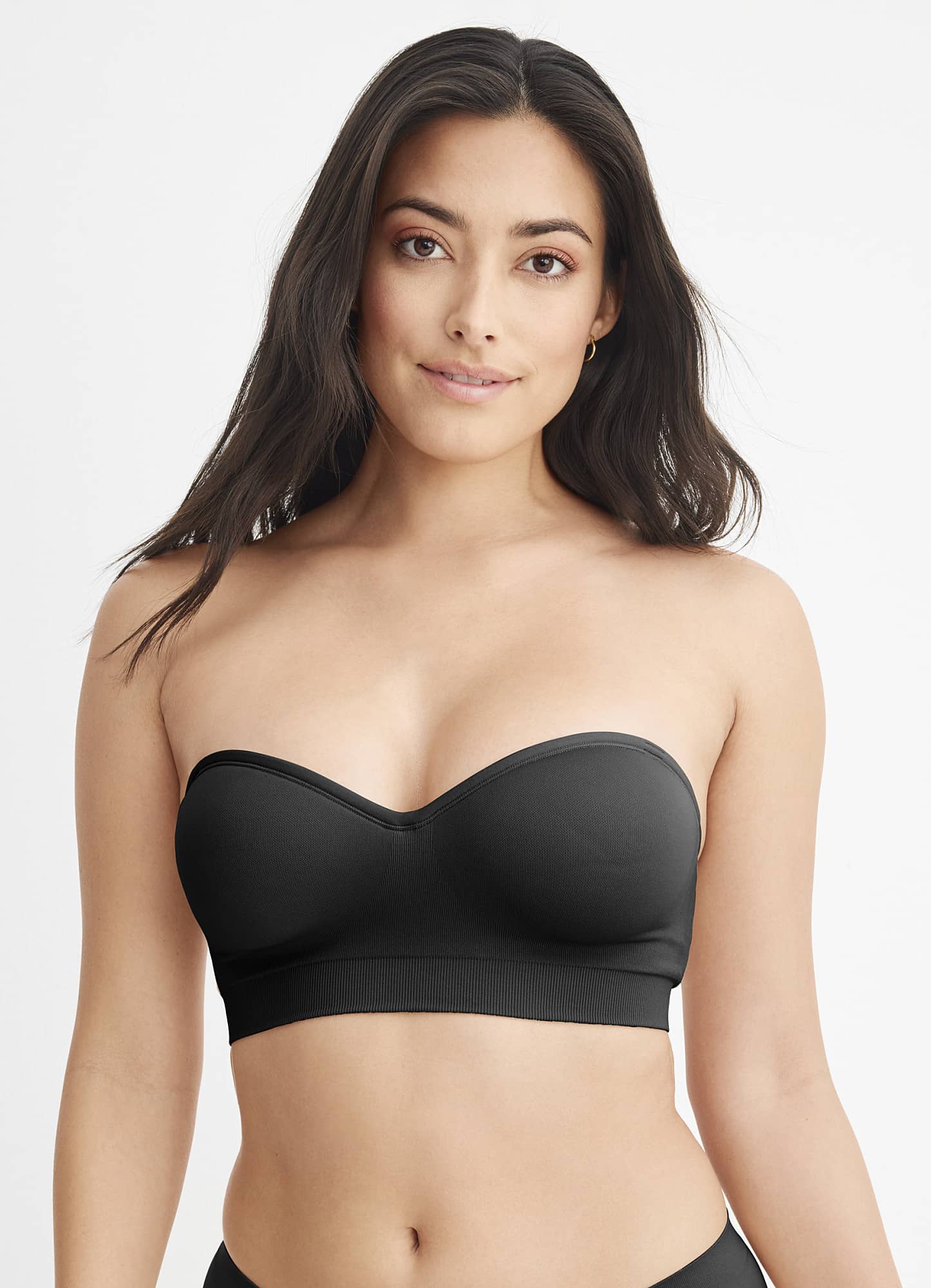 Lemorosy Women's Invisible Seamless Non-Padded Underwire Bandeau Multiway  T-Shirt Bra (S, Black) at  Women's Clothing store