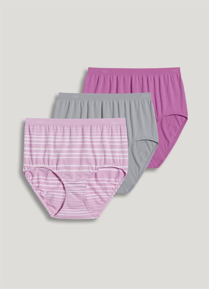 Soma Women's No Show Microfiber Modern Brief Underwear In Lilac