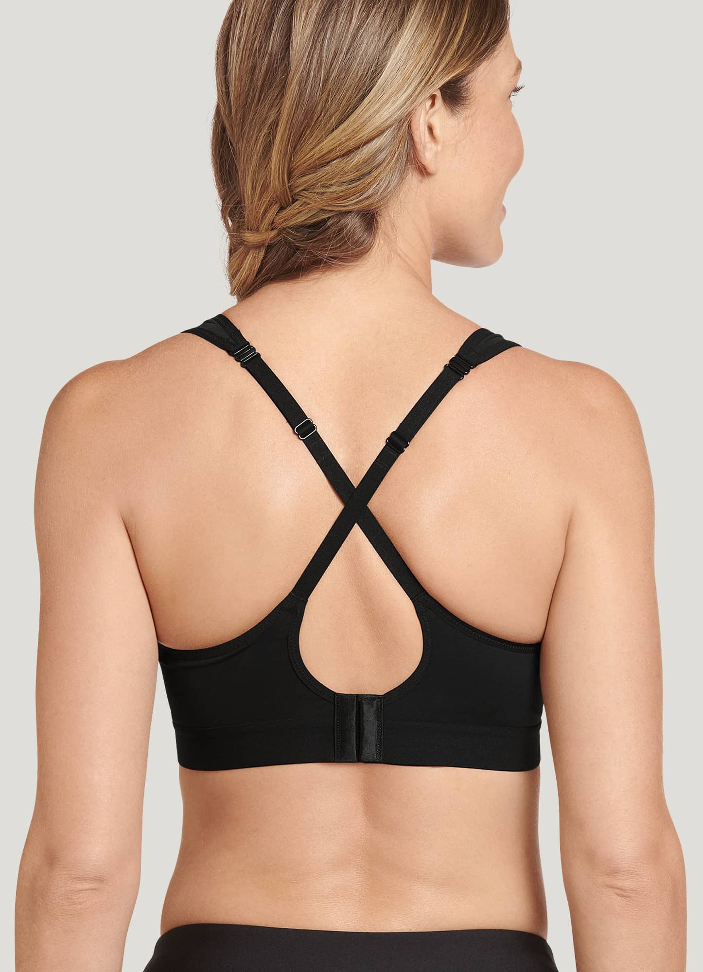 Jockey MI04 Women's Wirefree Padded Polyester Elastane Stretch Printed Full  Coverage Optional Cross Back Styling Sports Bra with Stay Dry Treatment