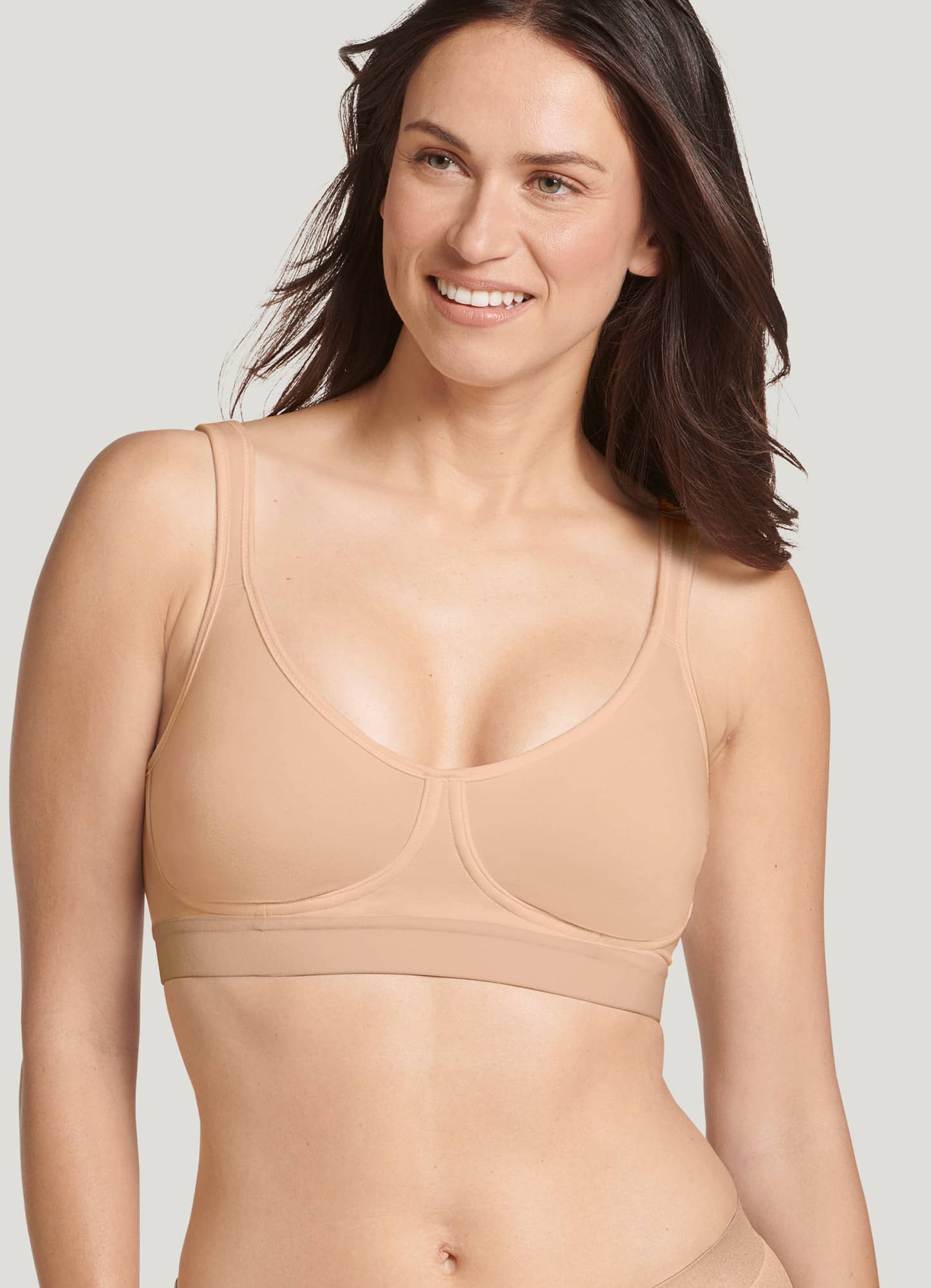 Buy Non-Padded Non-Wired Full Cup Cami Bra in Grey - Cotton Rich
