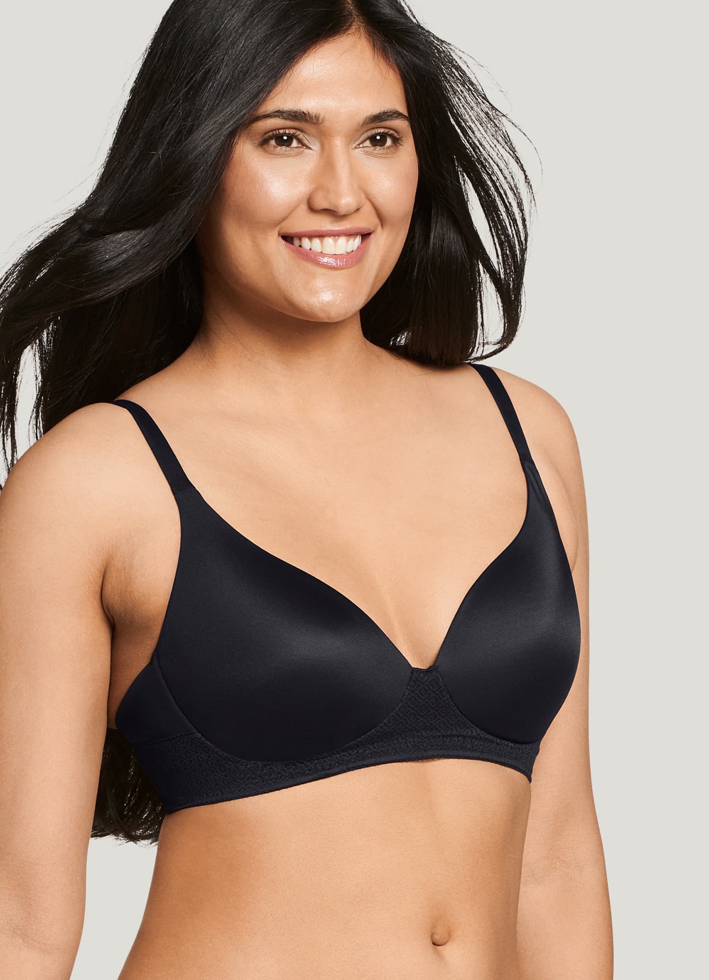 Jockey Forever Fit Wirefree Lightly Lined Cup Bra Black 002997