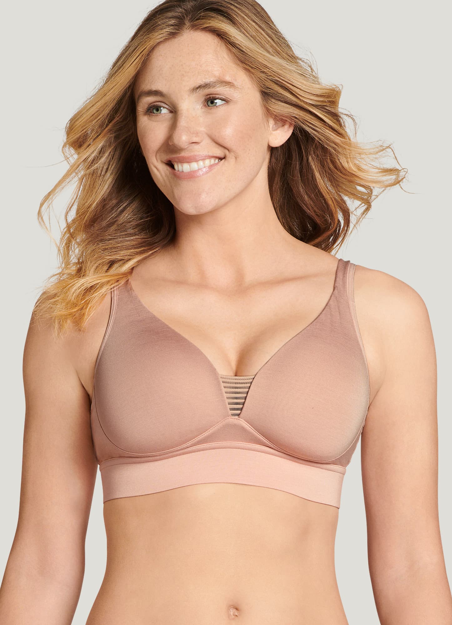 Jockey Women's Forever Fit Supersoft Modal V-neck Molded Cup Bra S Grey  Seed : Target