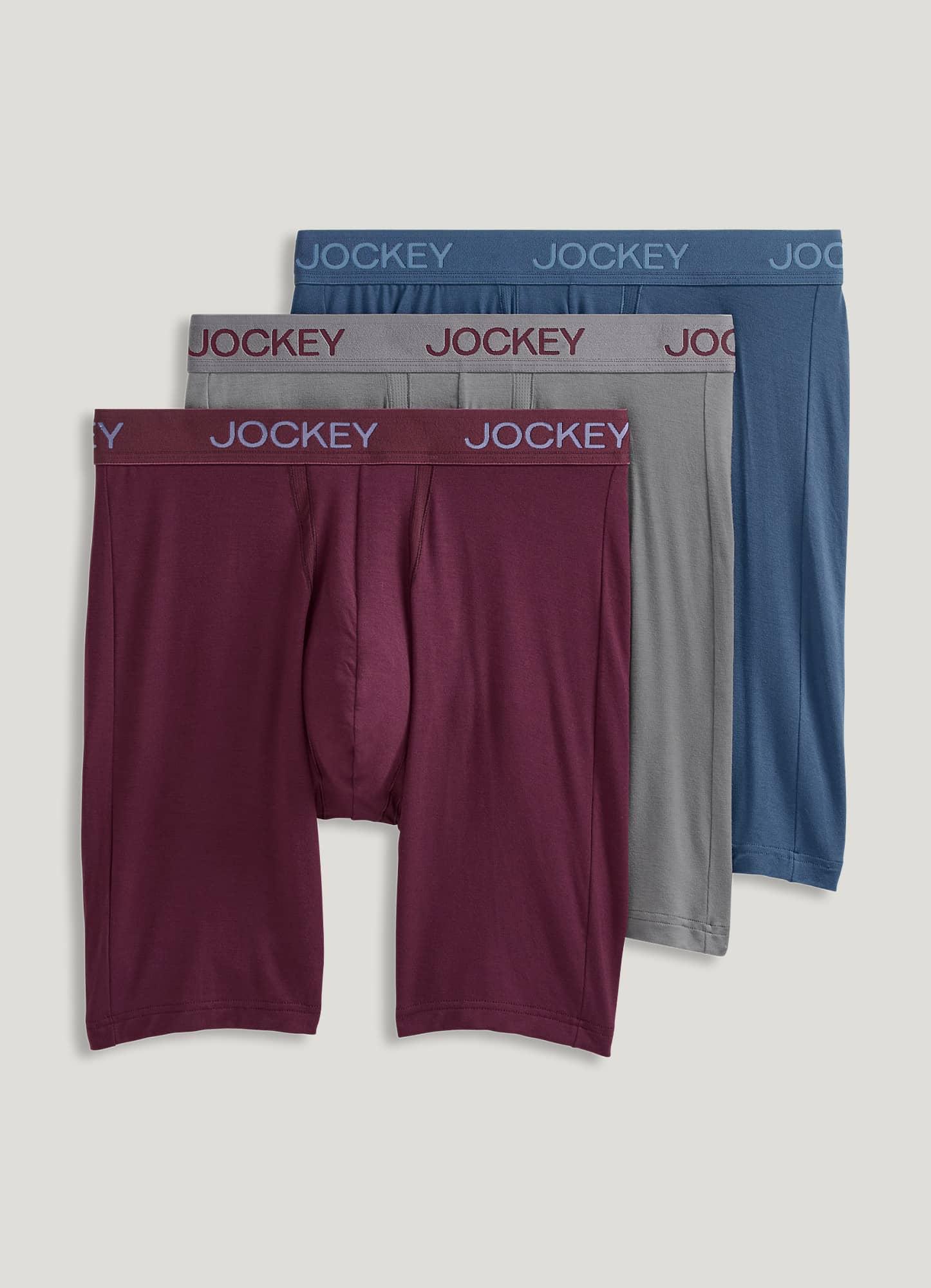 Jockey Chafe Proof Pouch Ultra Soft Modal 8.5" Long Leg Boxer Brief - 3 Pack