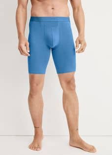 Breathable Mens Long Leg Boxer Mens Long Boxer Briefs No Ride Up Sexy Open  Underwear 179y From Qz46, $22.02