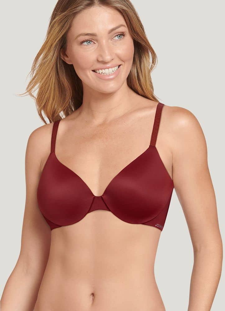 Collections Etc Women's Underwire-Free Comfortable Cotton Bra Red 38B