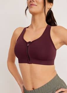 Jockey fashion sports bra zip front wireless