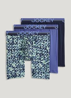 Jockey Active Microfiber 9" Long Leg Boxer Brief - 3 Pack