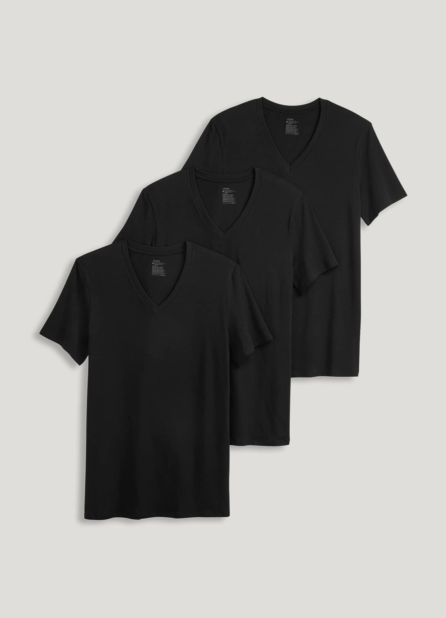 Jockey Smooth Fit Cotton Stretch V-Neck Undershirt - 3 Pack