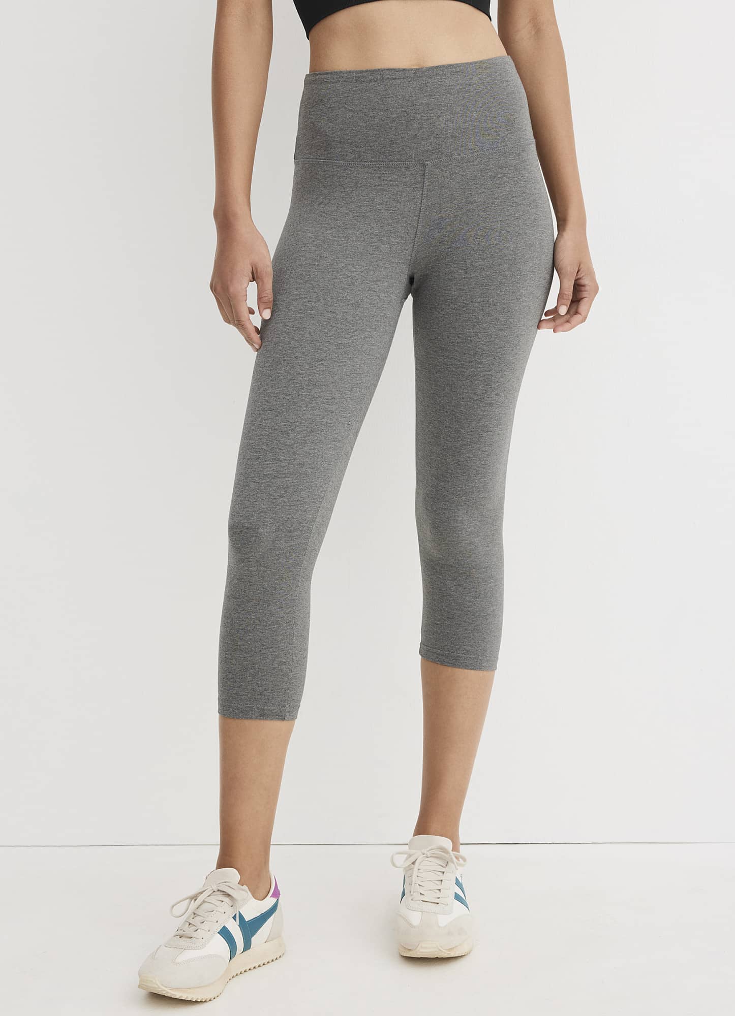 Stretch cotton leggings - Light Gray