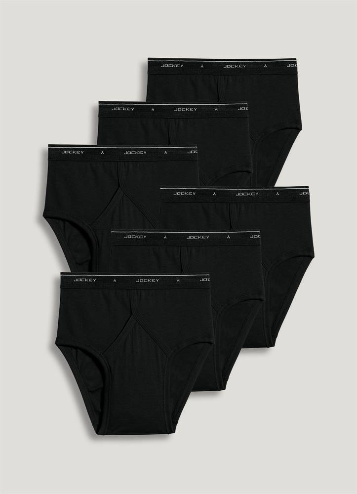 6pk Mens Classic 100% Cotton Y Style Front Briefs Underwear 