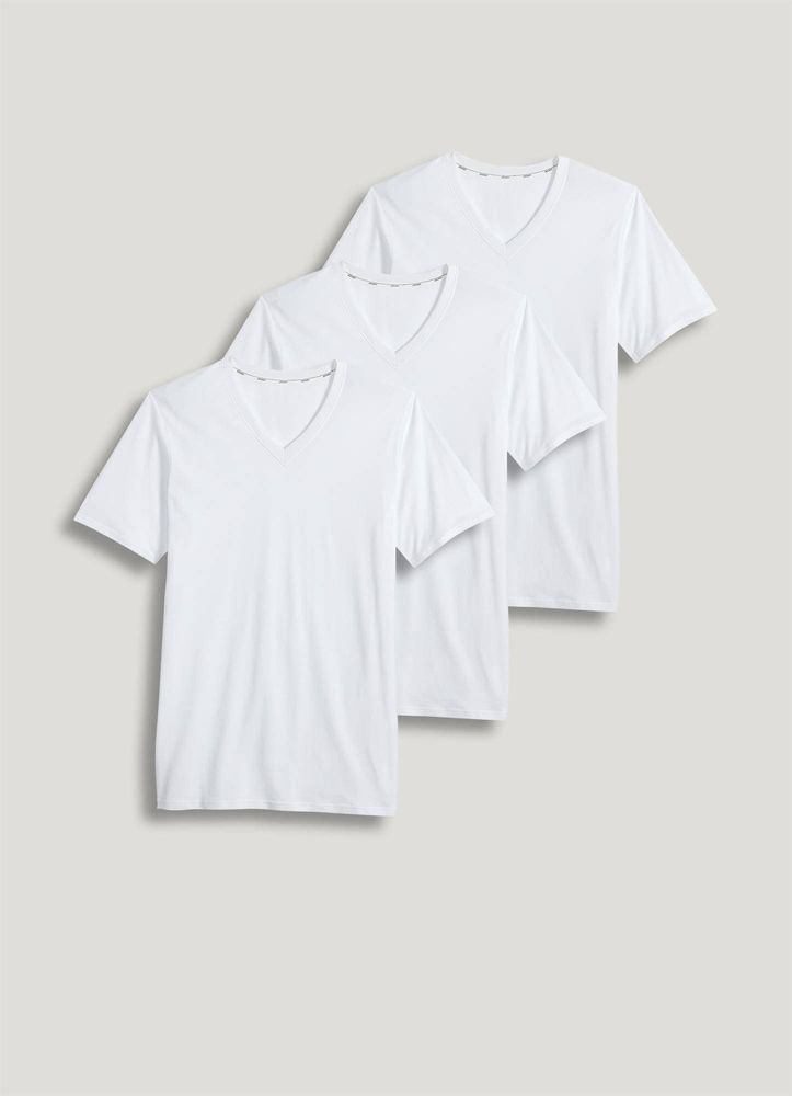 4-PK JKY Jockey V-Neck T-Shirts White Stay New Technology Mens Size Small 34-36 