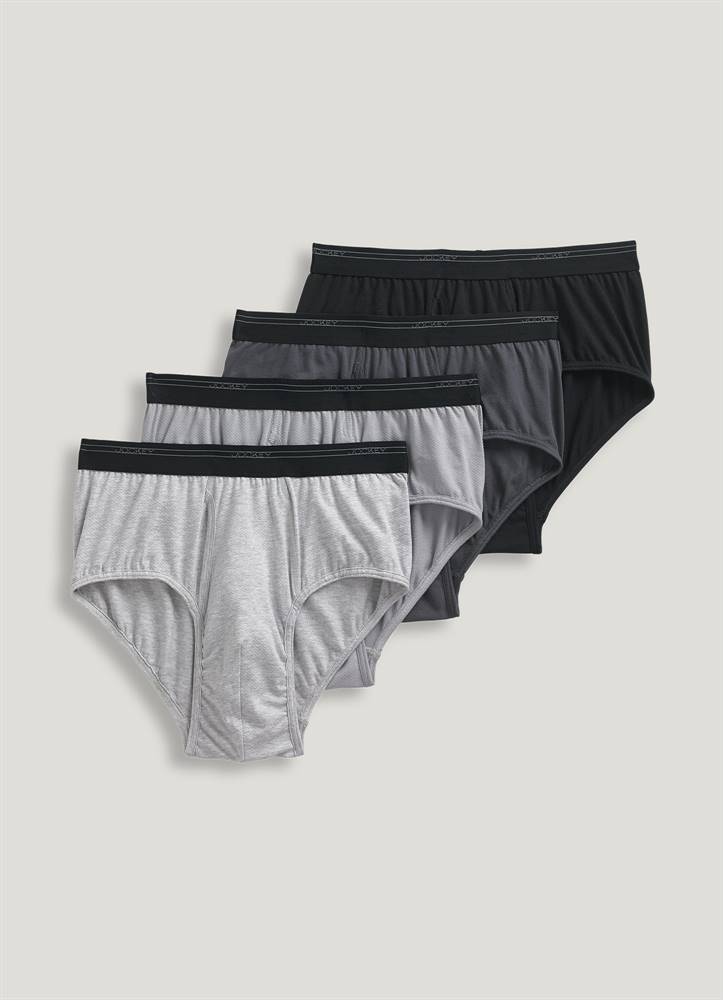 Men's Jockey Underwear 4-pack Classic Knit Full-Rise Briefs/Black