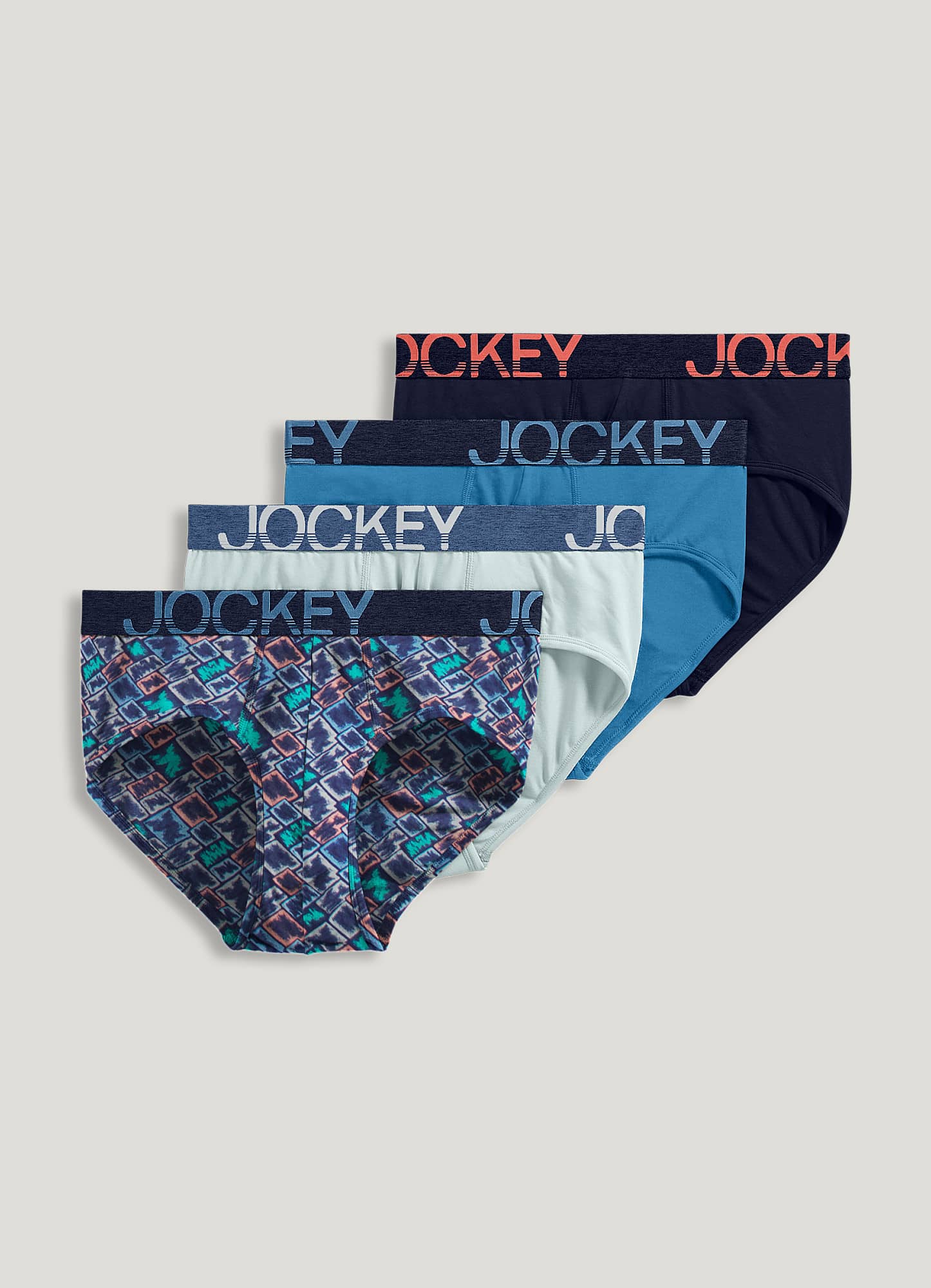 Jockey Men's Cotton Low-Rise Brief 4-Pack, 406, 32 Multi