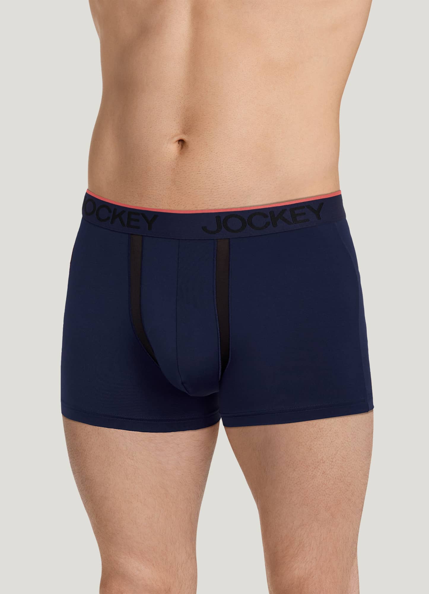 Jockey Men's Underwear Chafe Proof Pouch Microfiber 3 Trunk, Black, L