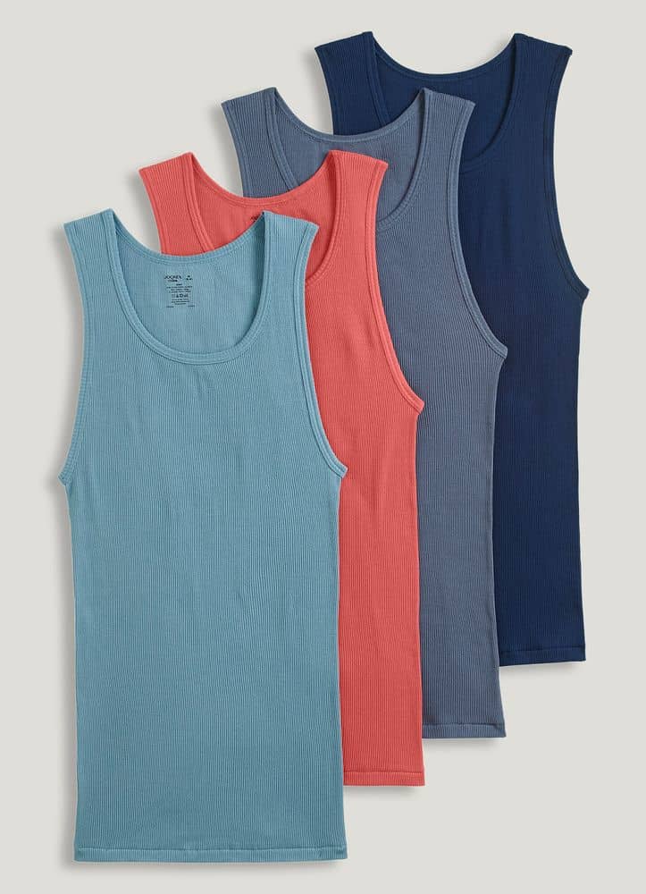 Men's 3 Pack Tank Top A Shirt–100% Cotton Ribbed Undershirt Tee–Assorted &  Sleeveless (Gray, XX-Large) 