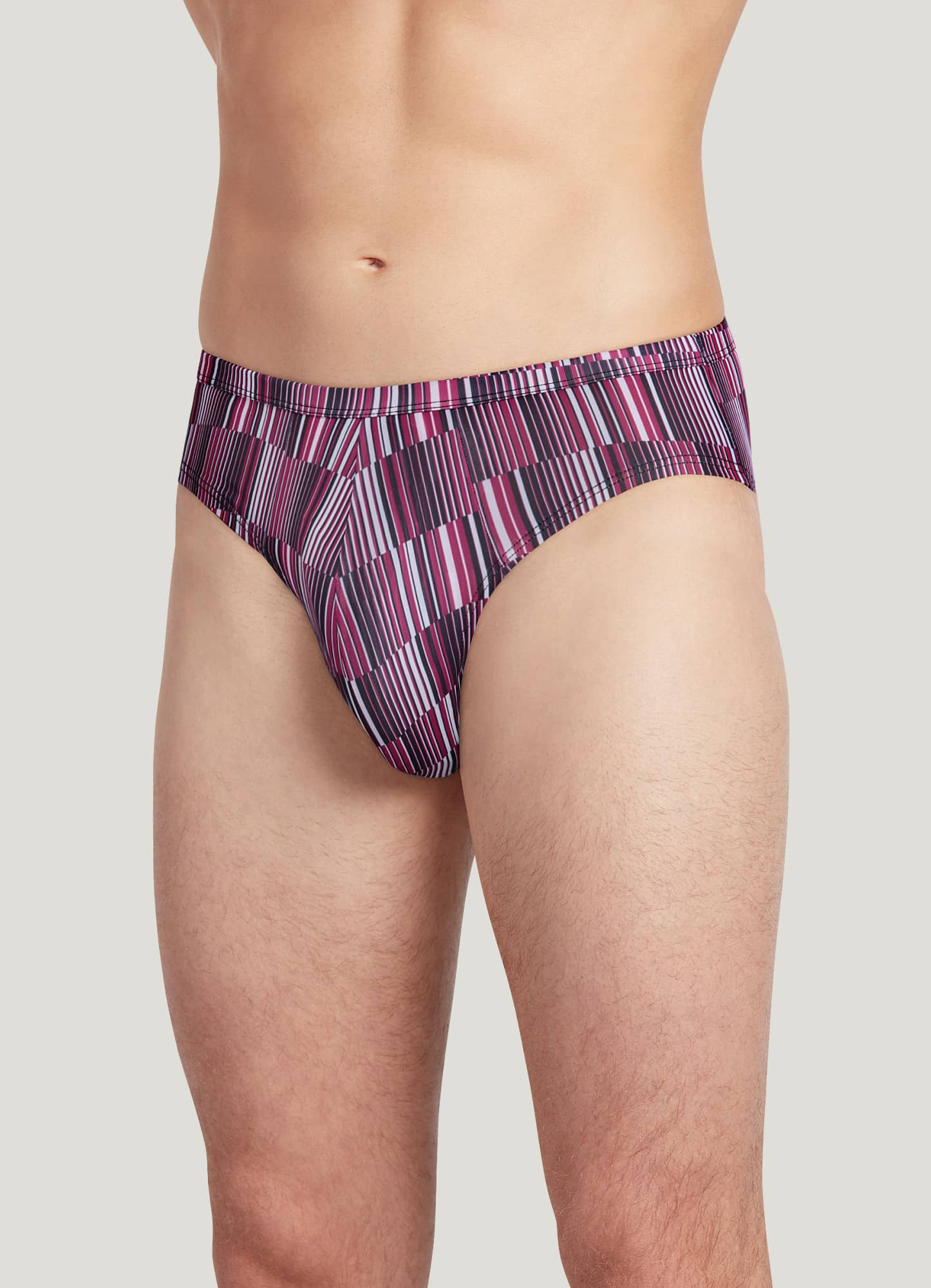 Jockey Elance String Bikini - 2 Pack - SMALL - Gray & Purple Stripes