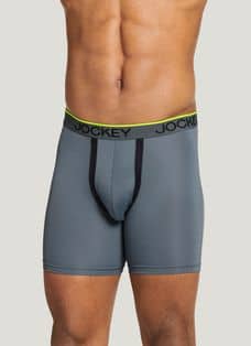 Jockey Men's Underwear Microfiber 13 Quad Short, Black, M at
