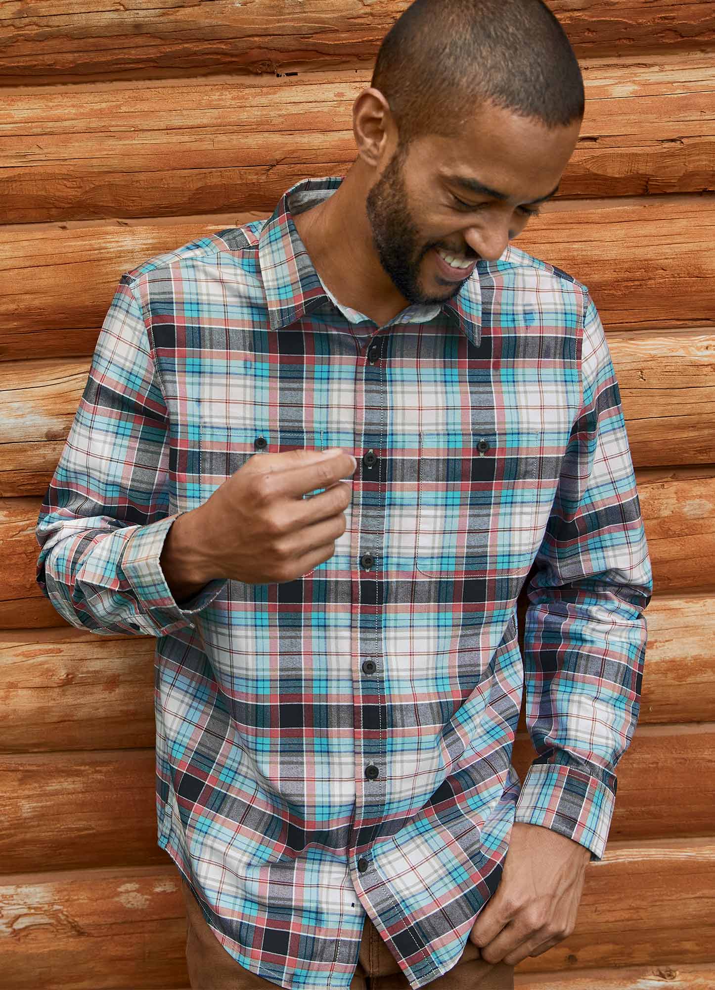 Jockey Outdoors™ Long Sleeve Woven Button-Up Shirt