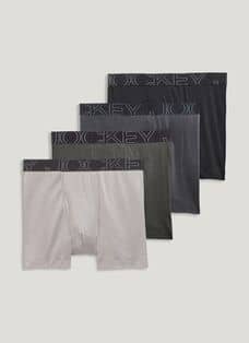Jockey Men's Organic Cotton Stretch 4 Trunk - 3 Pack XL Galaxy Grey/Black  Currant/Moonstone Grey