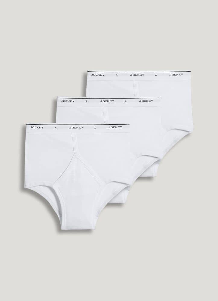 NEW Jockey Classics Full Rise Briefs Sz 38 Cotton Stay New Stay Dry White 3 Pack 