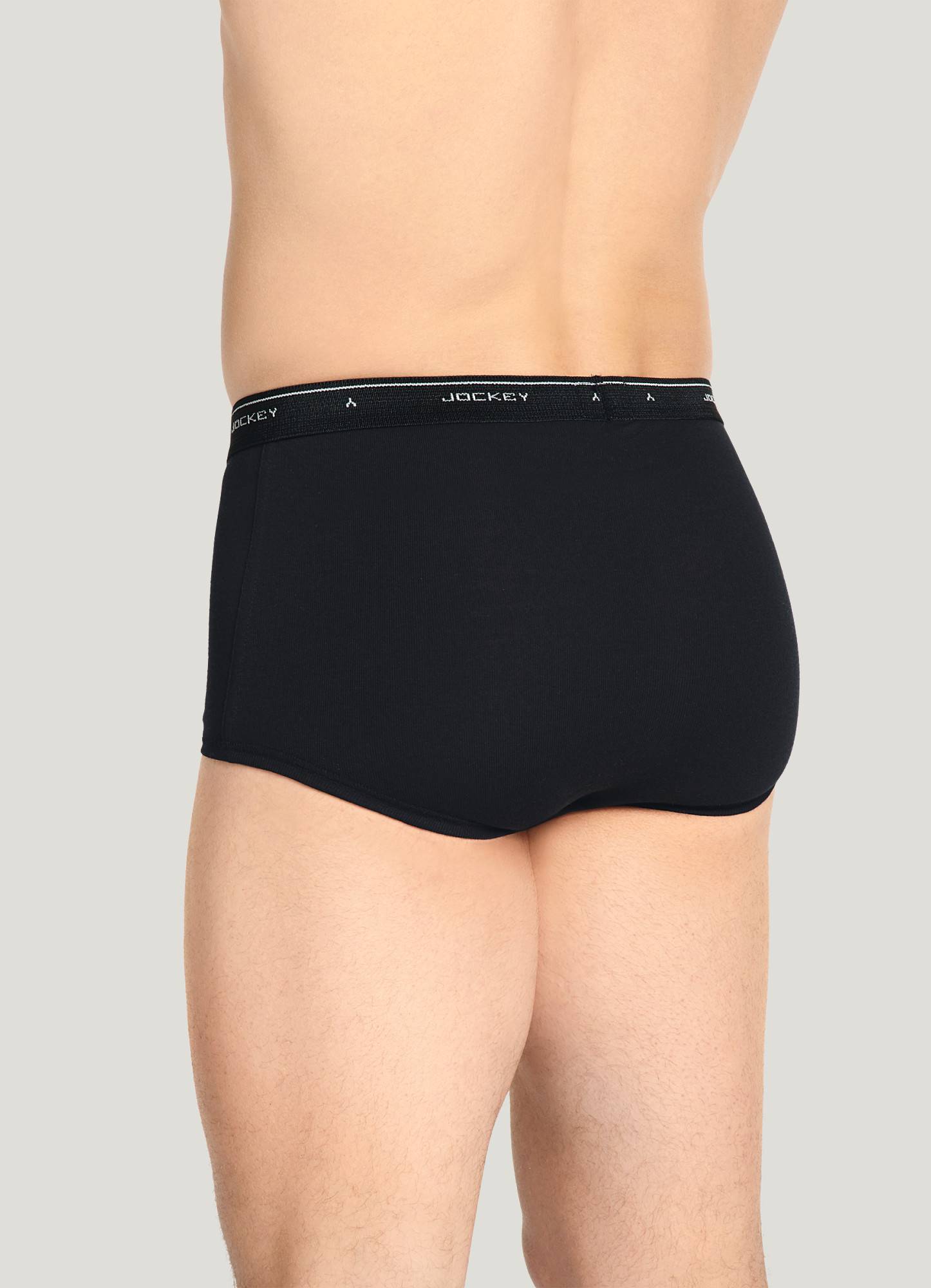 Jockey Men's Underwear Pouch Brief - 3 Pack, black, M at