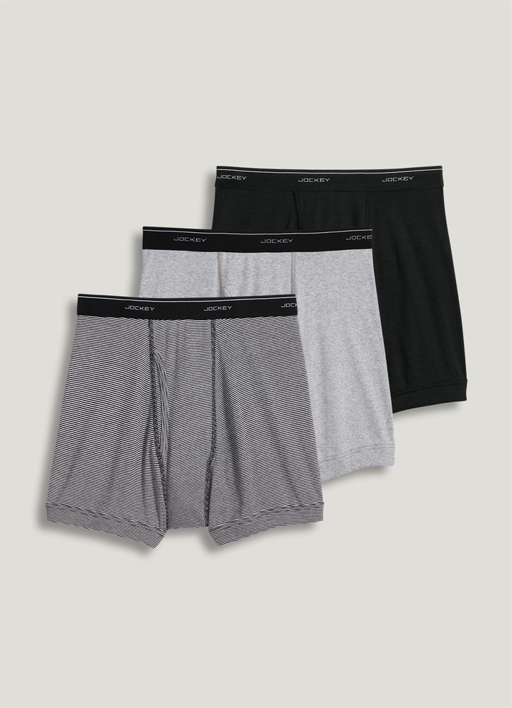 Jockey  3 Pack Active Cotton Stretch Boxer Brief With Stay New Technology 